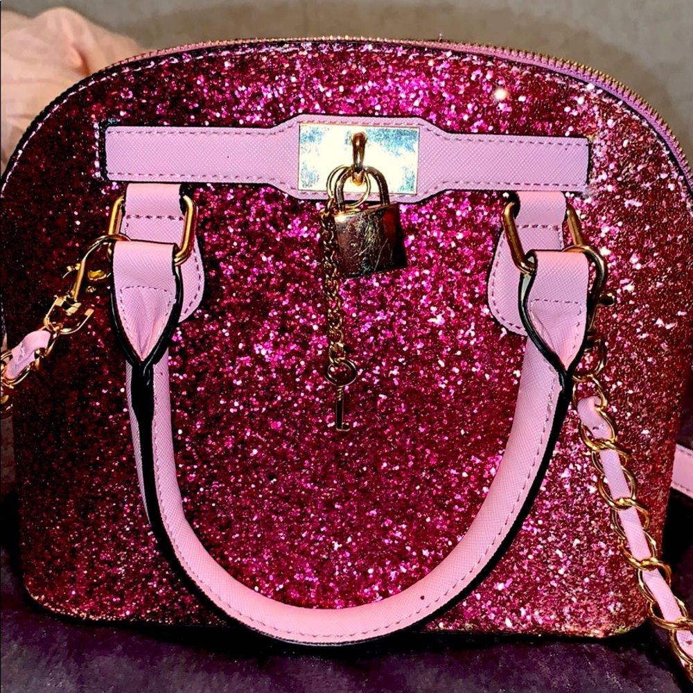 LIKE NEW PINK GLITTER ALDO BAG